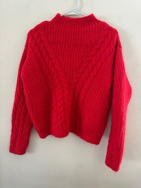 Target Red Cable-Knit Turtleneck Sweater
